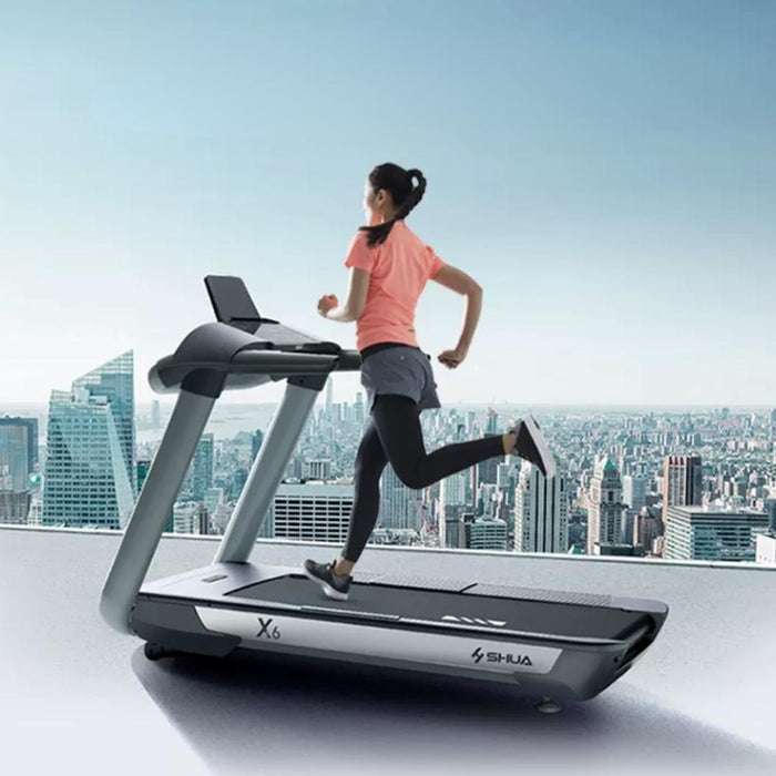 X6 Light Commercial Treadmill - Muscle D Fitness - LED Console - Cup Holder