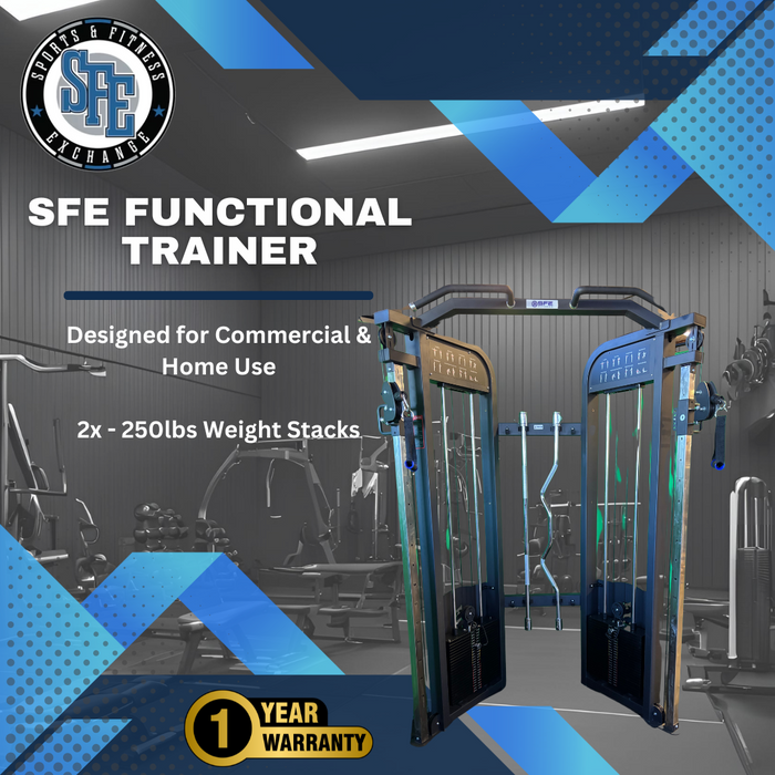 Selectorized All-in-One Functional Trainer Home Gym — 2x250lb Weight Stacks