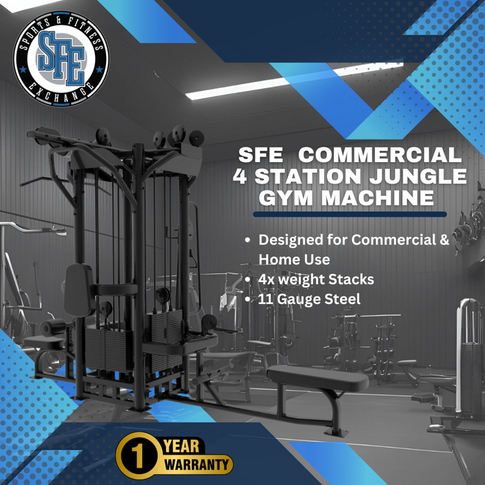 Selectorized 4 Station Jungle Gym Machine — 4x Weight Stacks