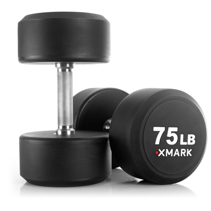 XMARK Round Commercial Urethane Dumbbells — 5-50 lb and 5-75 lb Sets