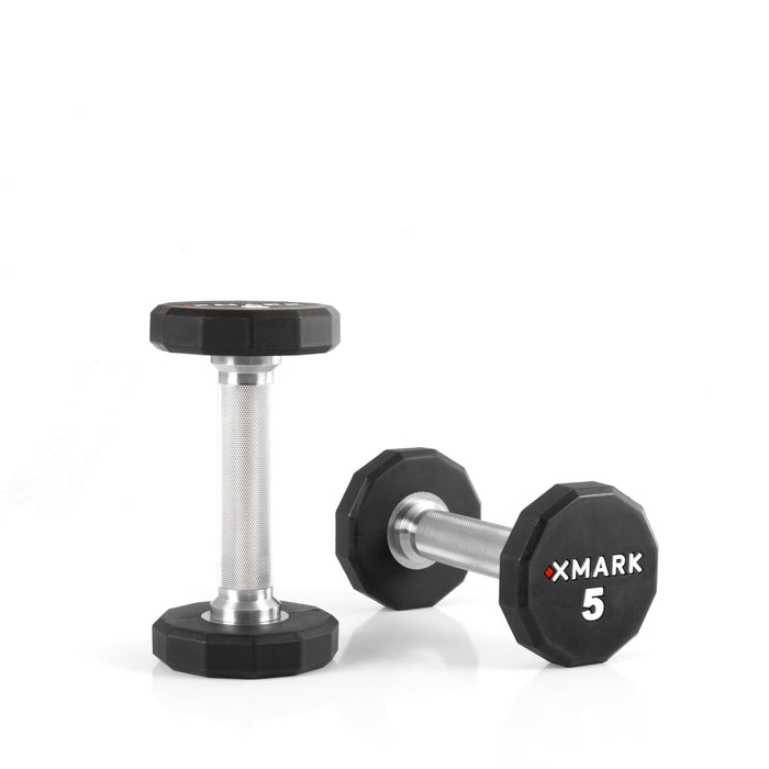 XMARK 12-Sided Commercial Urethane Dumbbells — 5-50 lb and 5-75 lb Sets