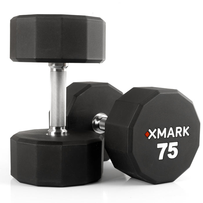 XMARK 12-Sided Commercial Urethane Dumbbells — 5-50 lb and 5-75 lb Sets