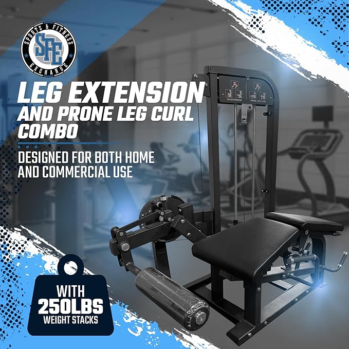 SFE Selectorized Leg Extension & Prone Leg Curl Combo — 250lb Weight Stack