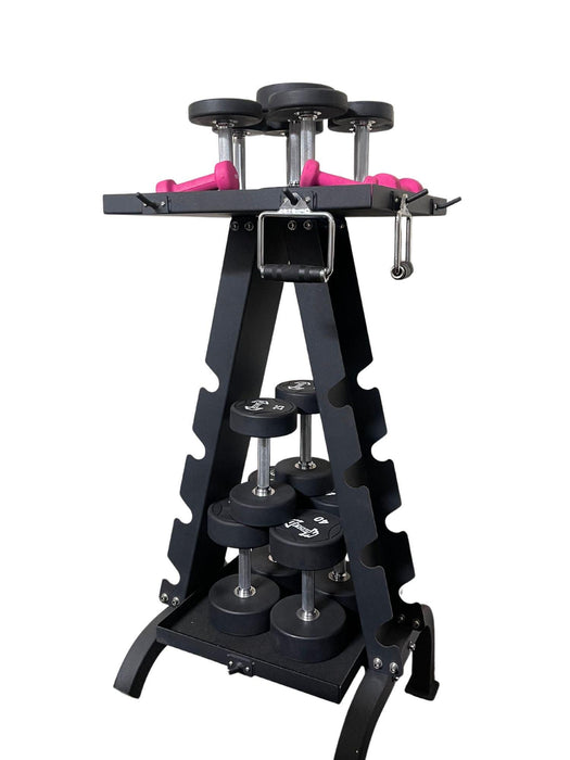 Accessory Rack - Muscle D Fitness - Sturdy Cable Attachment Storage (Rack Only)