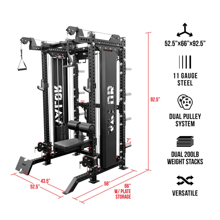 Valor Fitness Deluxe Cable Machine Functional Trainer