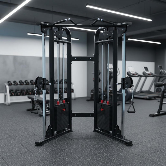 Muscle D Fitness 88" Dual Adjustable Pulley – Compact Cable Machine