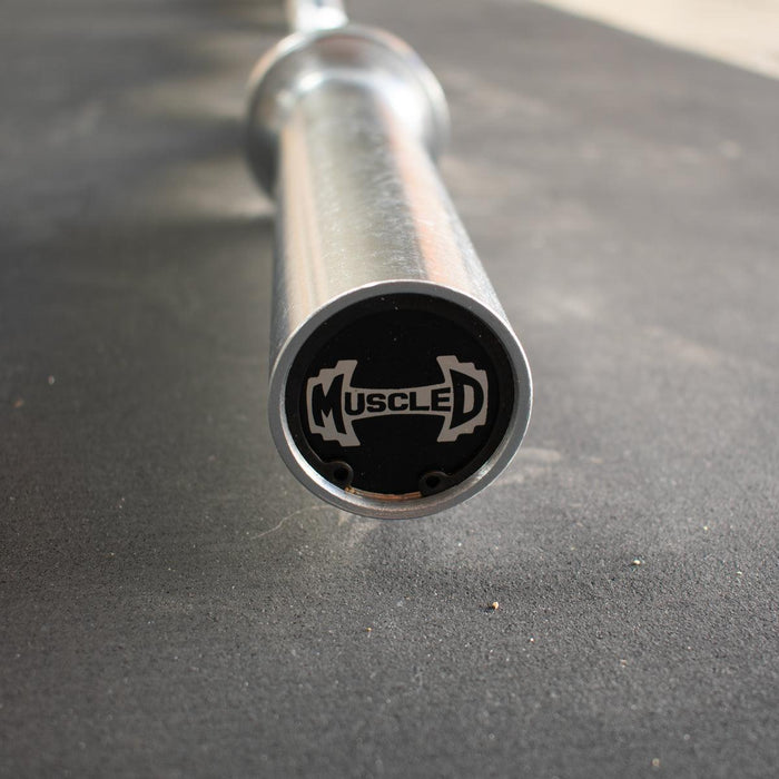 7' Hard Chrome Triple Bearing Olympic Bar - Muscle D Fitness - Precision Performance Grade Knurling
