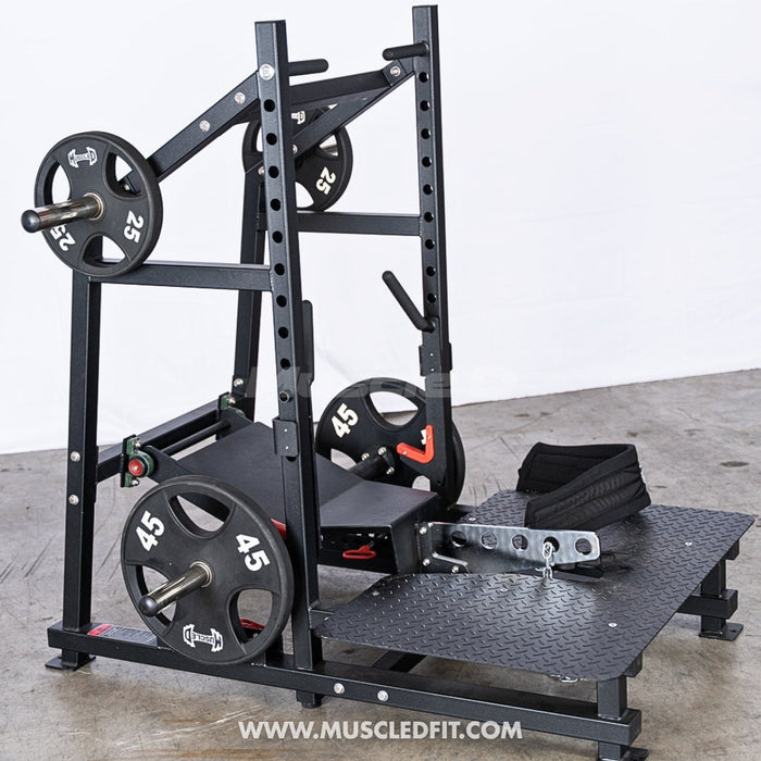 Excel Belt Squat - Muscle D Fitness - Plate Loaded Belt Squat w/ Plate Storage