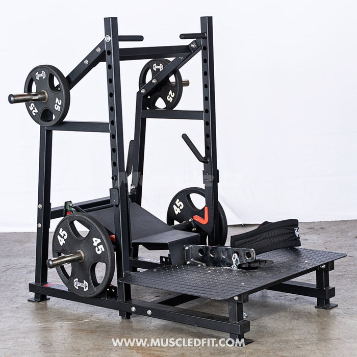 Excel Belt Squat - Muscle D Fitness - Plate Loaded Belt Squat w/ Plate Storage