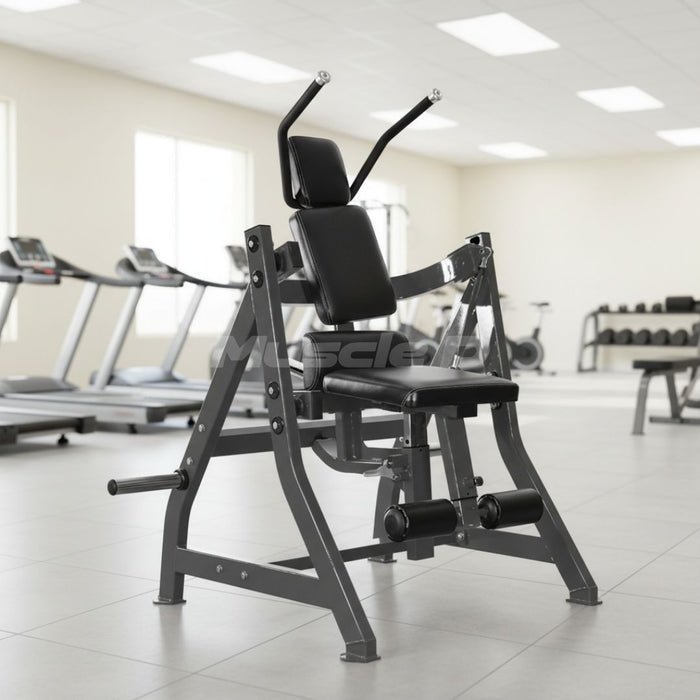 Excel Abdominal/Oblique Crunch - Muscle D Fitness - Commercial Adjustable Seat - Plate Loaded Abdominal Crunch