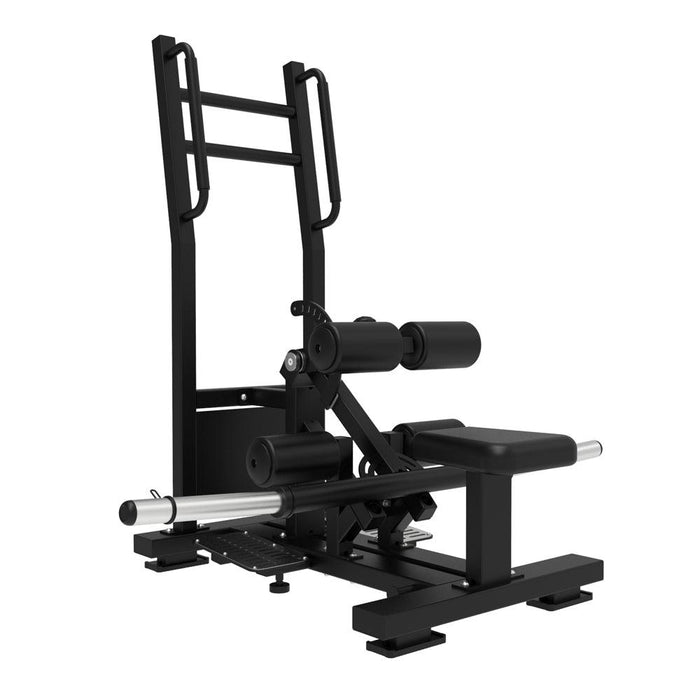 Excel Standing Hip Thrust - Muscle D Fitness - Plate Load Extension - Band Compatible - Adjustable Pads