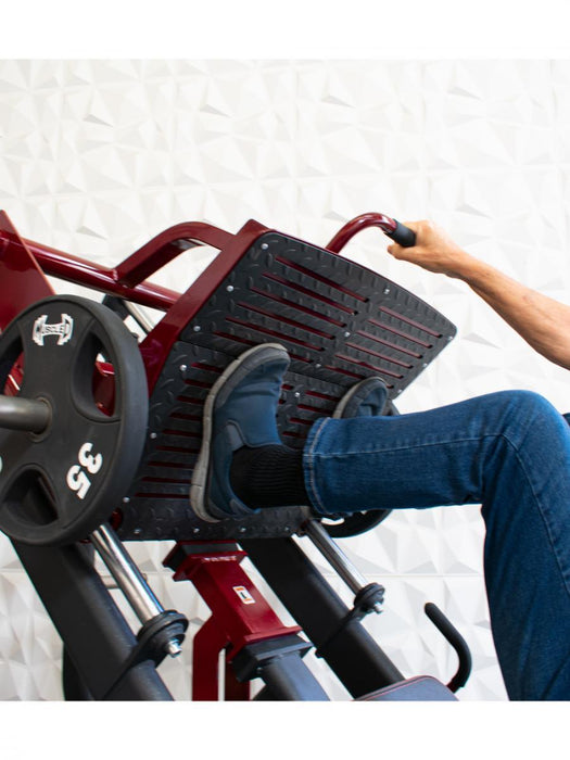 Pro Strength Linear Bearing Leg Press - Muscle D Fitness - Adjustable Back Pad - Plate Loaded