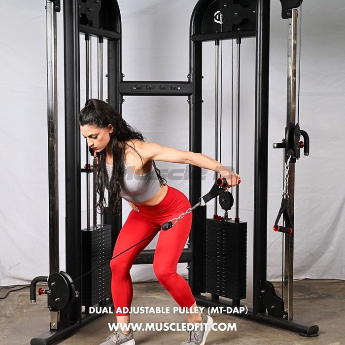 Muscle D Fitness 88" Dual Adjustable Pulley – Compact Cable Machine