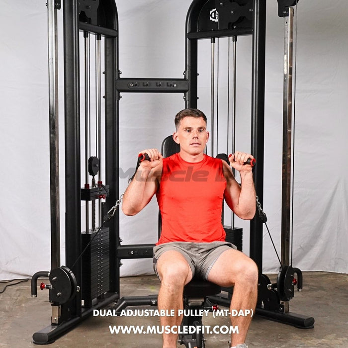 Muscle D Fitness 88" Dual Adjustable Pulley – Compact Cable Machine