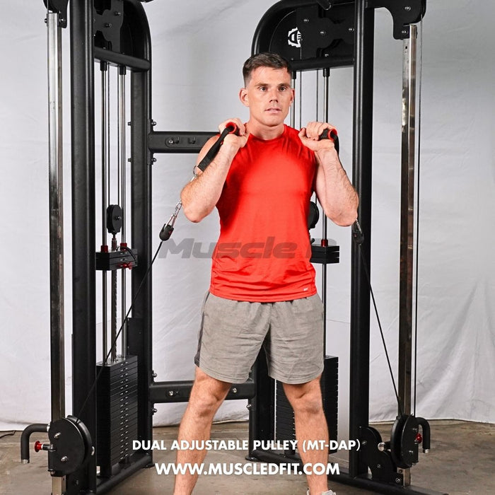 Muscle D Fitness 88" Dual Adjustable Pulley – Compact Cable Machine
