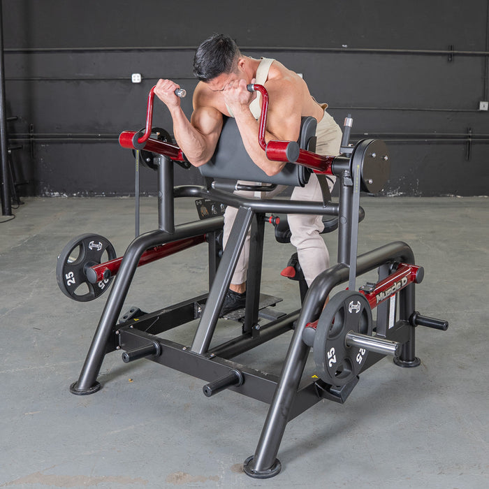 Power Leverage V2 Iso Lateral Biceps Curl / Preacher Curl - Muscle D Fitness