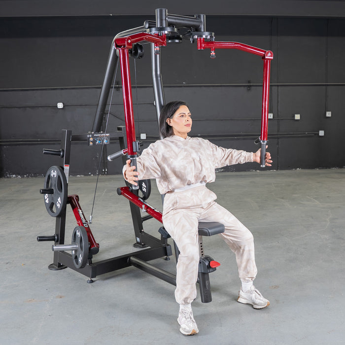 Power Leverage V2 Seated Pec Fly / Rear Delt Combo - Plate Loaded - Weight Storage Included