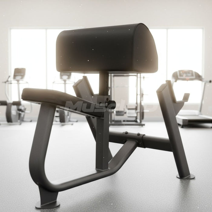 Preacher Curl Bench - Muscle D Fitness - 11 Gauge Steel - Adjustable Seat - Commercial Upholstery