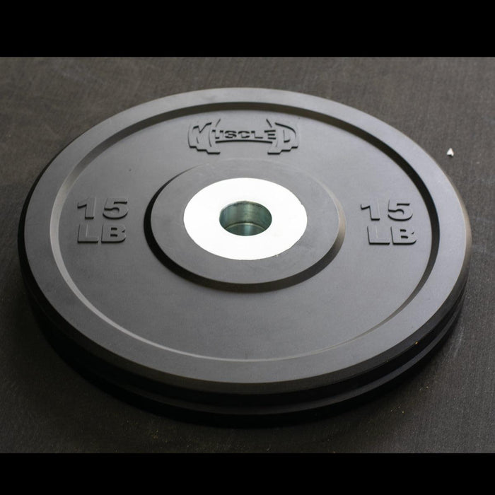 Pro Bumper Training Plates with Center Steel Hub - Muscle D Fitness - Virgin Rubber