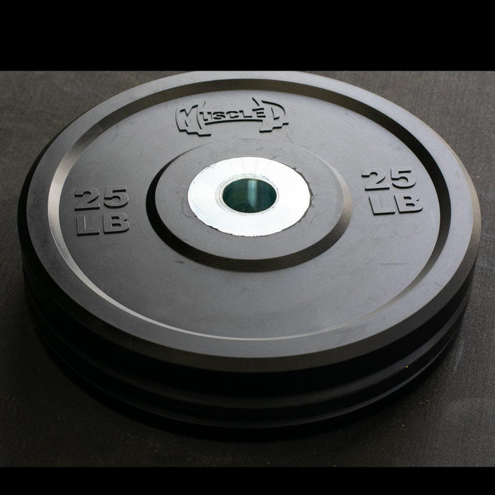 Pro Bumper Training Plates with Center Steel Hub - Muscle D Fitness - Virgin Rubber