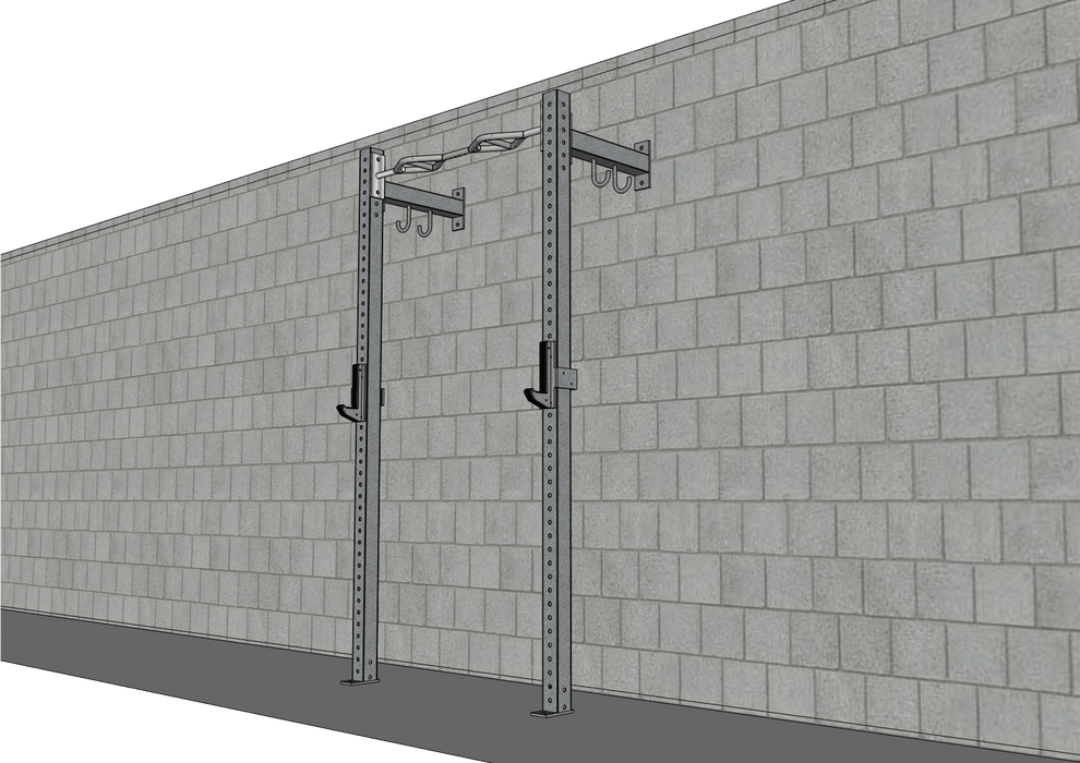 TGrip Commercial 4' Low Profile Wall Mount Rig Fitness Kits - 3x3 Steel - Functional Multi-Grip Pull-Up - Sandwich Style J-Hooks