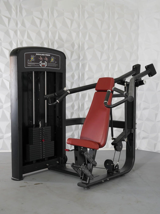 Elite Selectorized Shoulder Press - Muscle D Fitness - Commercial Adjustable Seated Pin Selectorized Shoulder Press Traps Shoulder Workout