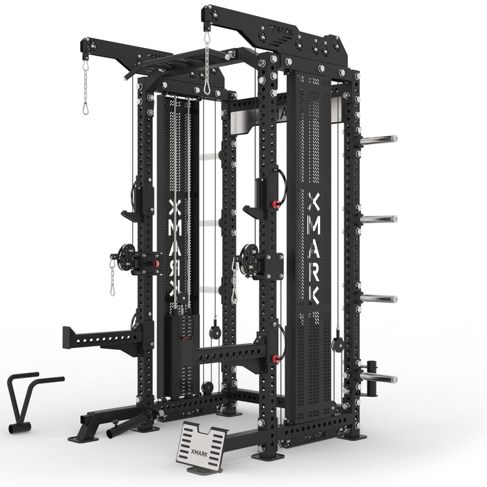 XMARK Commercial Half Rack Functional Trainer — Dual 220 lb Weight Stacks