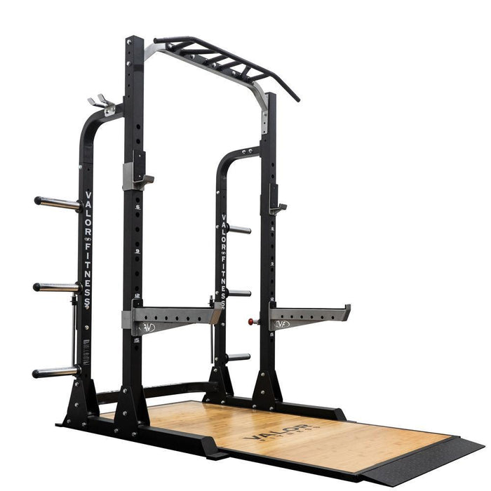 Valor Fitness 3x3 Half Rack w/ Multi Grip Pullup Bar and Plate Storage