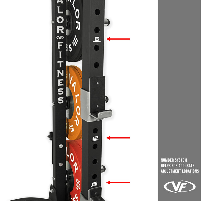 Valor Fitness 3x3 Half Rack w/ Multi Grip Pullup Bar and Plate Storage