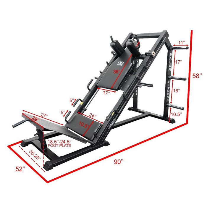 Valor Fitness Hack Squat Combo - Leg Press Machine